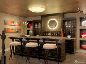 温馨家庭酒吧设计吸顶灯装修效果图片