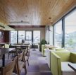 温馨餐厅店面木质吊顶设计装修效果图