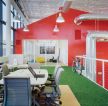红色公司办公室背景墙装修设计效果图