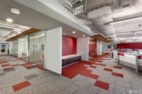 红色公司办公室室内背景墙设计效果图