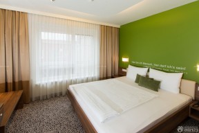 安置房60平方简装卧室绿色墙面效果图