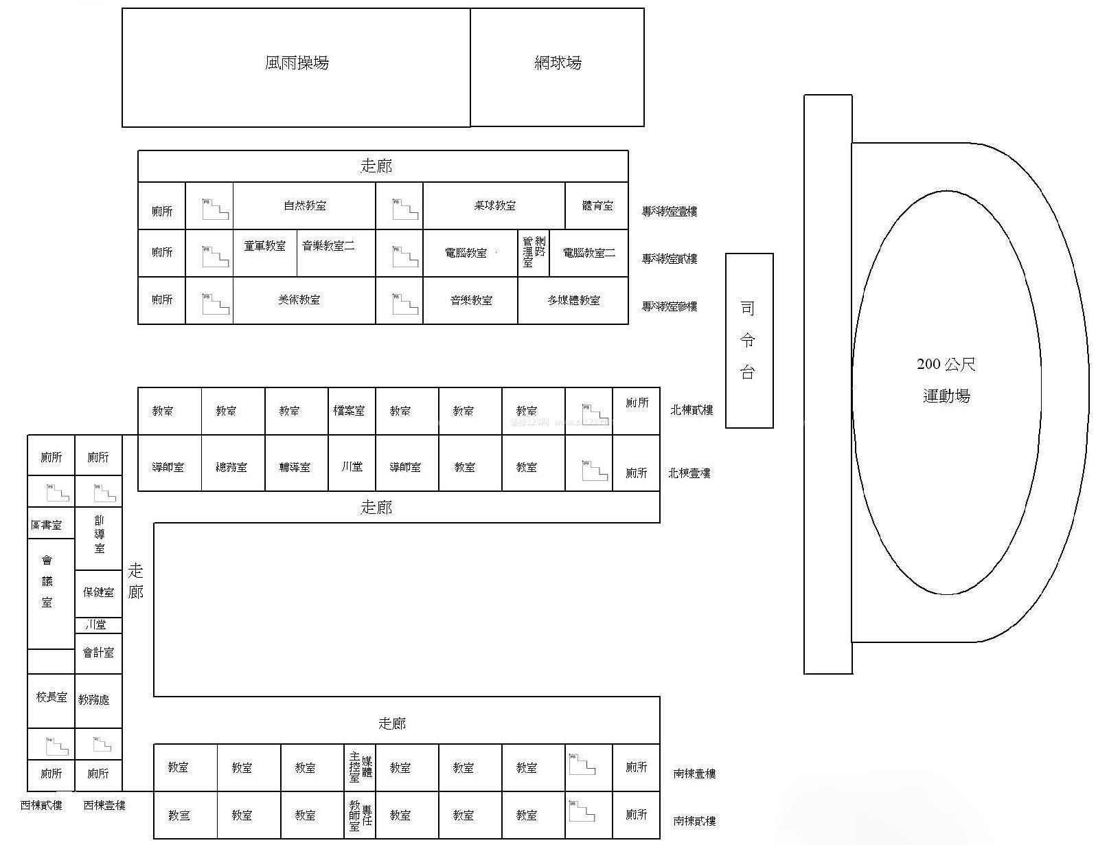 某市区学校教学楼平面图