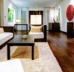泰式风格客厅深褐色木地板装修效果图片