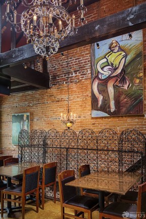 复古酒吧设计装饰画装修效果图片