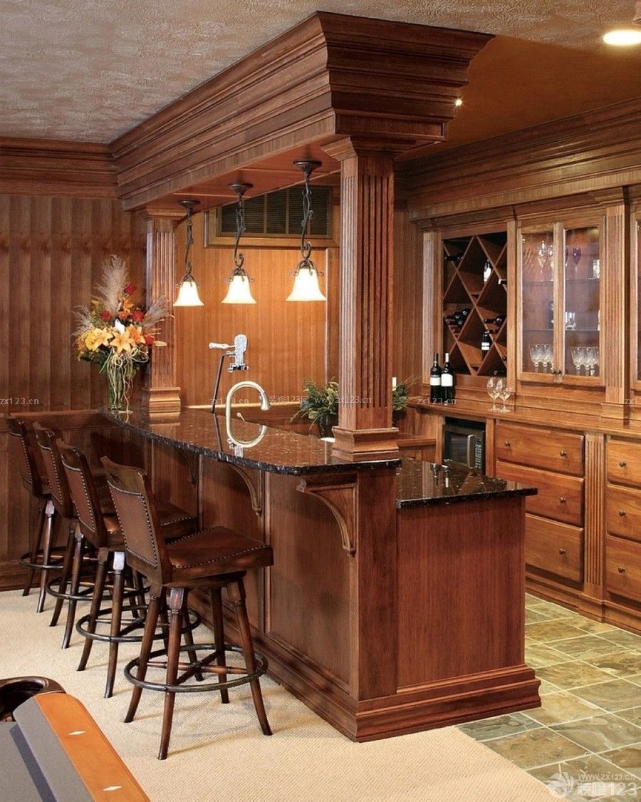 古典欧式风格家庭小酒吧装修图片欣赏