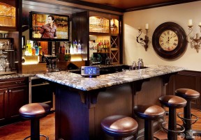家庭酒吧装修 大理石吧台装修效果图片