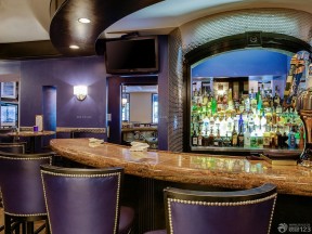 精美室内酒吧紫色墙面装修效果图片欣赏