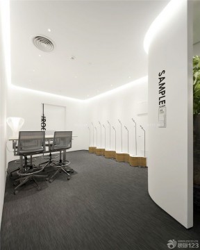 设计感公司背景墙效果图 白色墙面装修效果图片