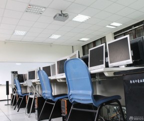 学校电脑房靠背椅装修效果图片
