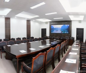 学校会议室会议桌装修效果图片2023