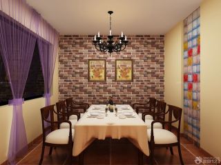 泰式餐厅墙砖墙面设计装修效果图大全