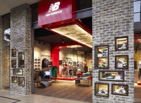 小鞋店裝修圖 墻磚背景墻