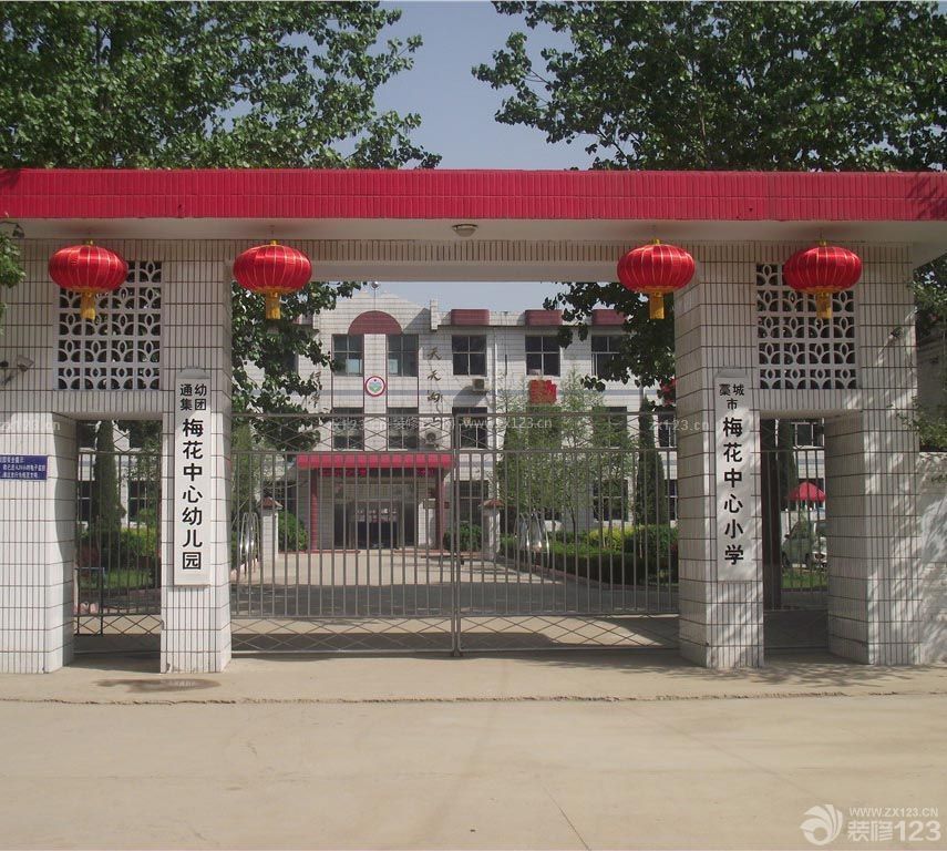 学校铁艺大门设计效果图