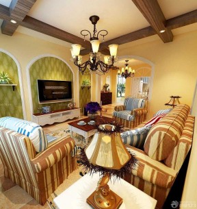 泰式装修风格客厅沙发颜色搭配装修样板房