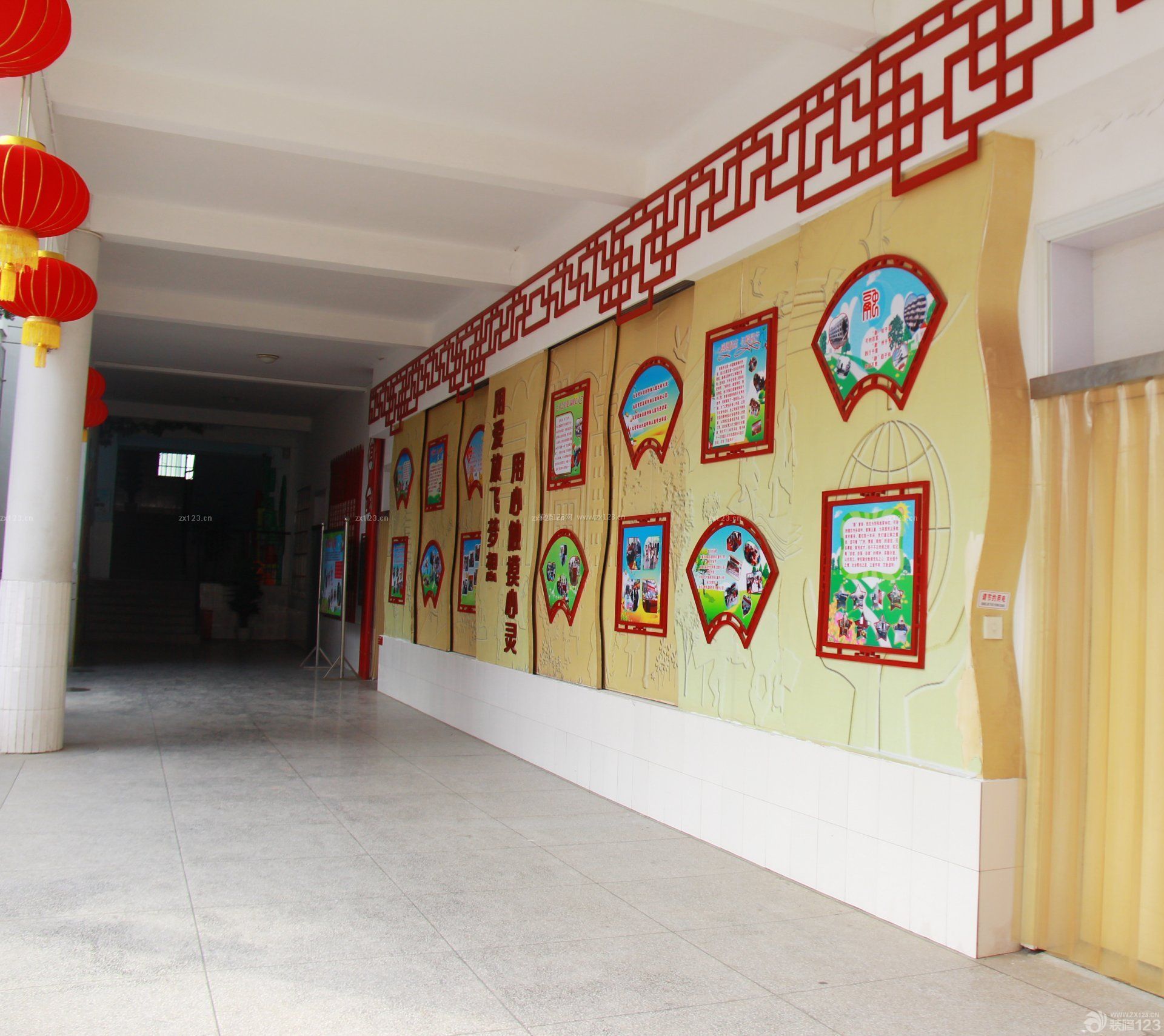 学校走廊文化墙设计装修效果图片