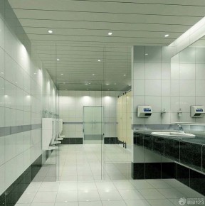 商场厕所泛白色地砖装修效果图片