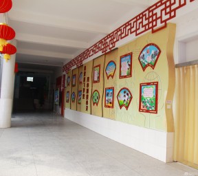 学校走廊装修效果图 学校文化墙