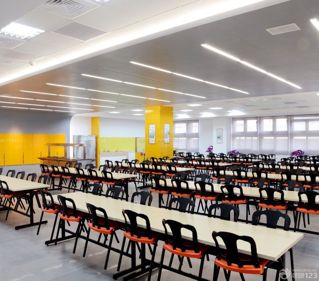 中学学校食堂吊顶装修效果图2023