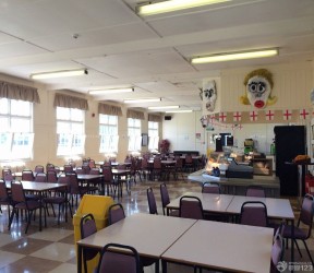 学校食堂装修效果图 餐桌椅子装修效果图片
