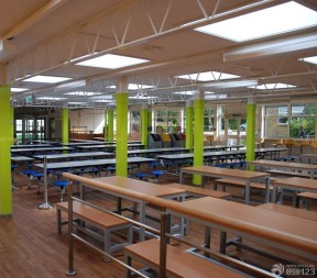 学校食堂装修效果图 柱子