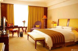 普吉岛泰式装修宾馆卧室黄色窗帘装修效果图片