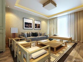现代普通客厅木质茶几装修效果图片