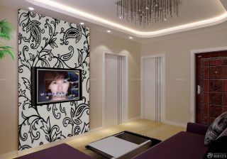 泰式家庭简单电视背景墙装修效果图片