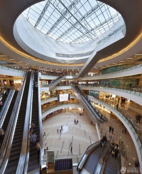 大型商场中庭圆形吊顶设计效果图