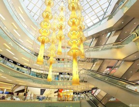 大型商场中庭设计图 艺术灯具装修效果图片