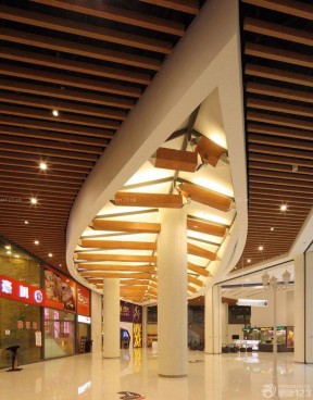 大型商场中庭设计图 木吊顶