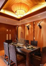 泰式餐厅木质吊顶装修效果图片