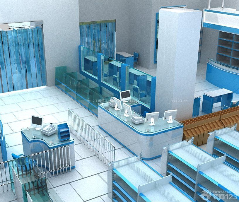 藥店門面室內(nèi)設(shè)計裝修效果圖圖片