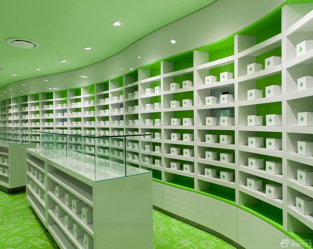 2023最新药店室内柜子装修设计效果图片