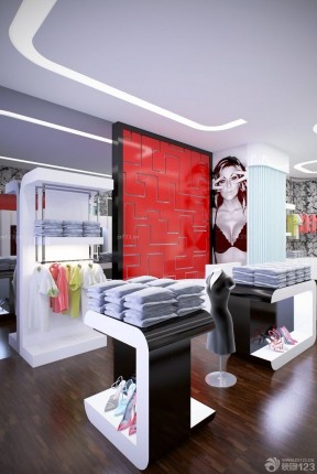 最新商场鞋柜效果图 服装店面设计装修效果图片