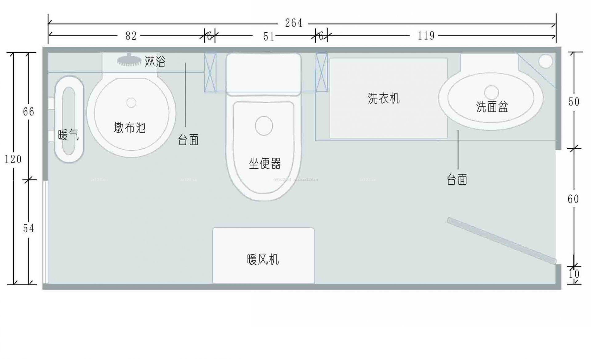 最新商場(chǎng)公共衛(wèi)生間平面圖設(shè)計(jì)