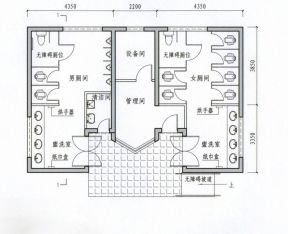 商场公共卫生间室内平面图设计