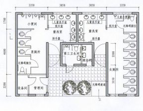 某大型商場(chǎng)公共衛(wèi)生間設(shè)計(jì)平面圖片