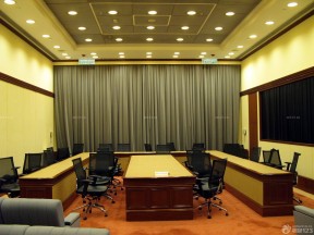 中式会议室装修效果图 遮光帘装修效果图片