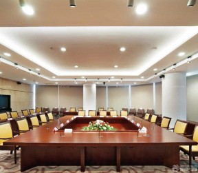 中式會(huì)議室裝修效果圖 石膏板吊頂效果圖