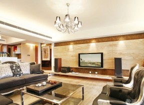 客厅石材电视背景墙效果图 简约室内装修设计