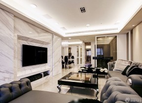 客厅石材电视背景墙效果图 家装设计效果图大全