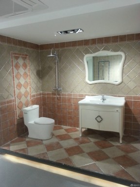卫浴展厅贴瓷砖背景墙设计效果图片