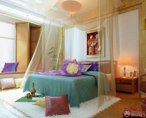 婚房卧室床缦装修布置效果图片