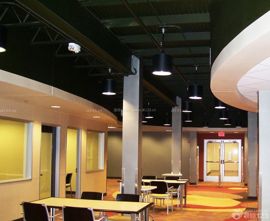大型图书馆设计室内休闲区布置装修效果图片