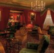 经典古典酒吧红色墙面装修效果图片