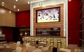 精致大型酒吧吧台背景墙设计