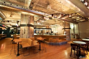复古loft风格大型酒吧吧台设计