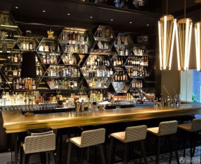 古典酒吧创意酒架装修效果图片