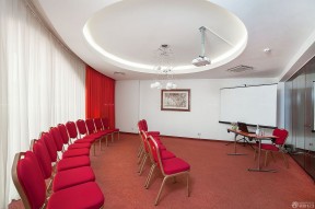 简约会议室效果图 圆形吊顶