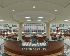 大型图书馆设计 圆形吊顶